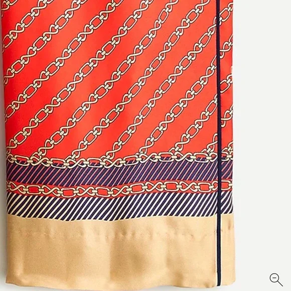 J CREW pull-on silk pant in red chains print Size 12 - Picture 8 of 11